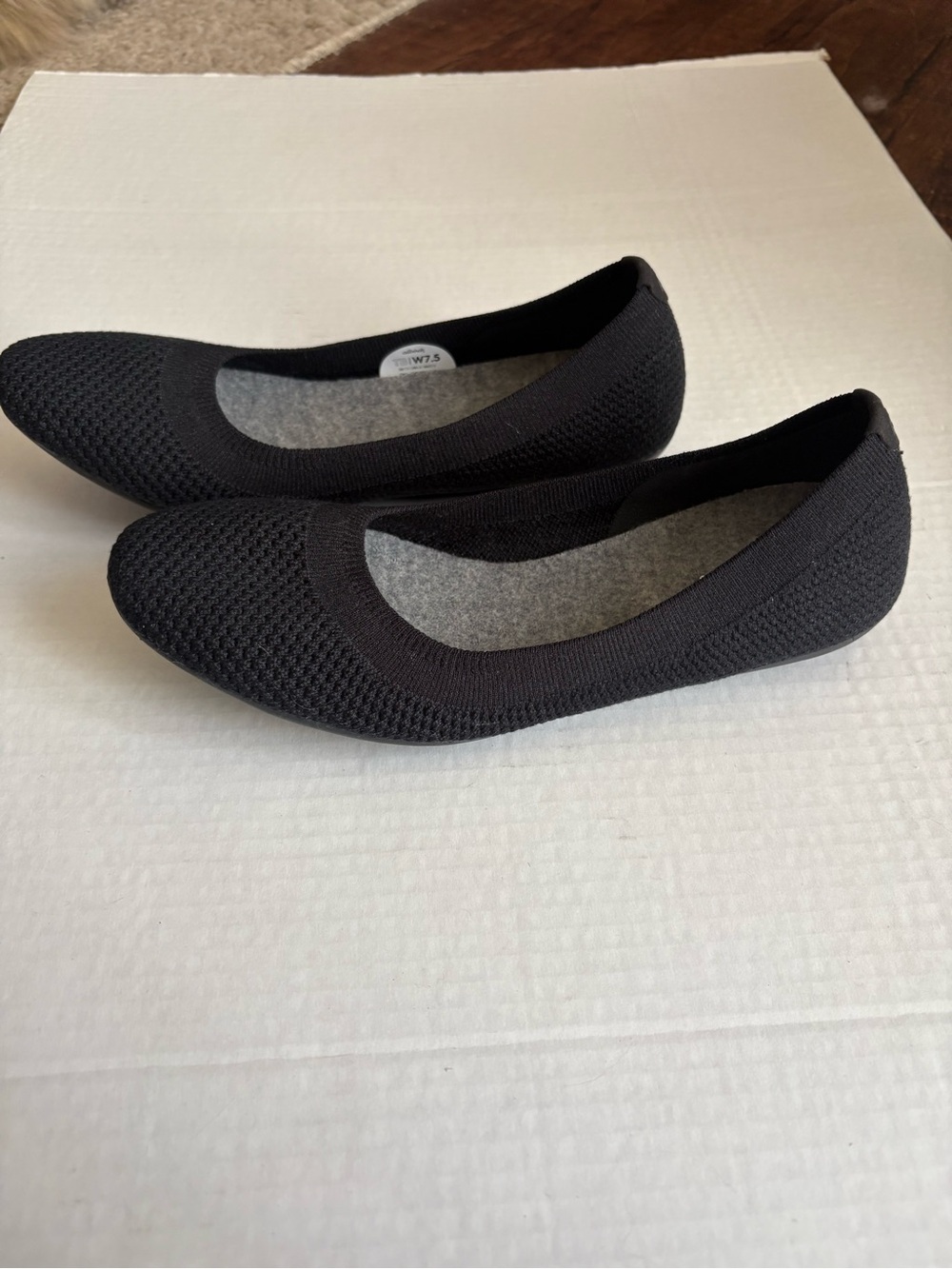 allbirds Black Mesh Knit Ballet Flats - Women's Slip-On Ballet Shoes Sz 7.5 - Picture 5 of 10